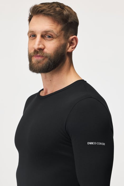 Schwarzes T-Shirt mit langen Ärmeln | Astratex.de