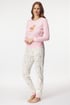 Katoenen pyjama Fall wood lang Fall467_343_pyz_01 - roze-crème