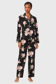 Pijama Ralph Lauren Woven Lawn Notch Collar lungă