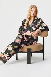 Ralph Lauren Woven Lawn Notch Collar pizsama, hosszú