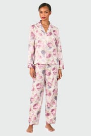Pijama Ralph Lauren Sateen Notch Collar lungă