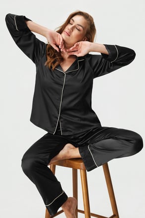 Saténové pyžamo Satine dlouhé