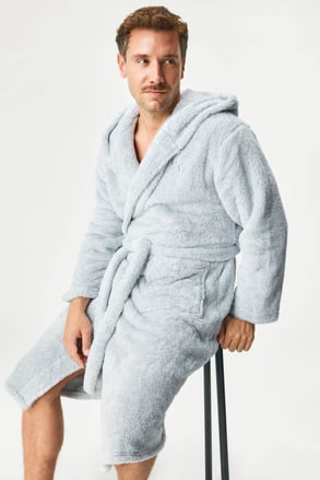 Hřejivý župan Francis dlouhý s kapucí