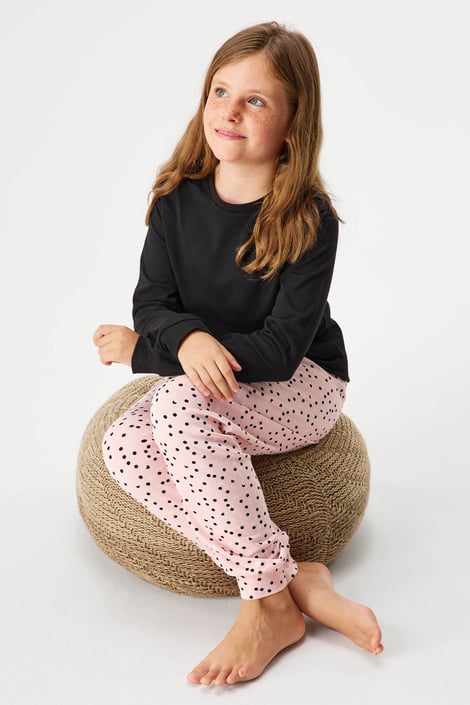 Katoenen meisjespyjama Pink Soft lang Katoenen meisjespyjama Pink Soft lang
