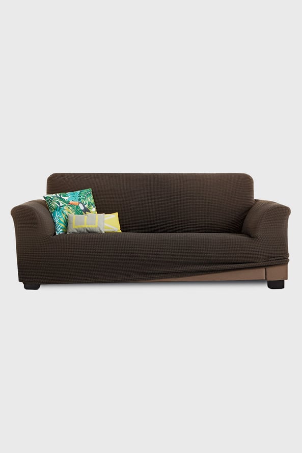 Pokrowiec na trzyosobową sofę Milos brązowy