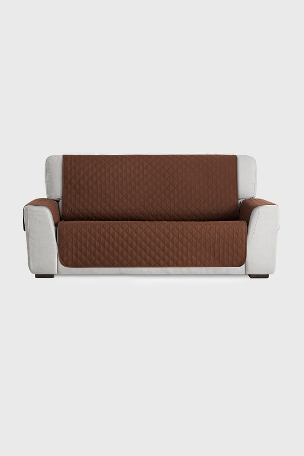 Pokrowiec na sofę trzyosobową Moorea brązowy