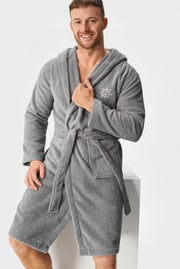 Baumwollmantel MEN-A Terry mit Kapuze