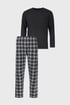 Pijama din bumbac MEN-A Ronaldo lungă NG001LM_pyz_05 - alb-negru