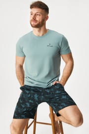 Pijama de bumbac pentru bărbați Palms scurtă