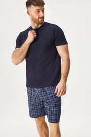 Мъжка памучна пижама Classic Check с къс ръкав