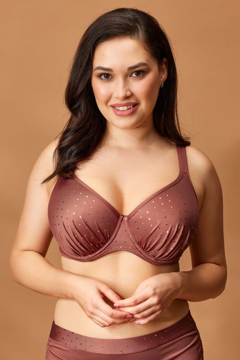 Sutien costum de baie Maia Glitter Brown Plus Sutien costum de baie Maia Glitter Brown Plus