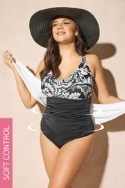 Вталяващ цял бански костюм Noir Blanc