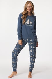Pijama din bumbac Deep Blue lungă