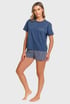 Pijama de bumbac pentru femei Zora Stripe cu pantaloni scurți PM7423_pyz_05