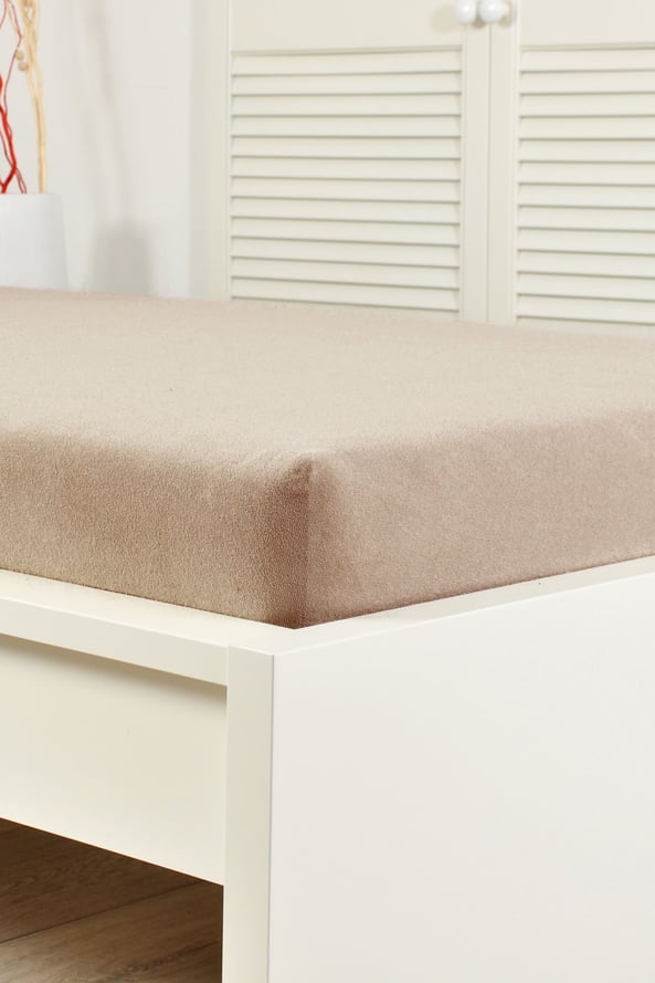 Elastischer Matratzenbezug Frottee beige