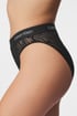 Klasične hlačke Calvin Klein Animal Lace z visokim pasom QF7379E_kal_03 - črna