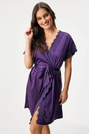Satin-Bademantel Luisa Satine kurz