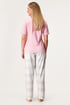 Dolga bombažna pižama Spring Break SPRING_01_pyz_04 - siva-roza