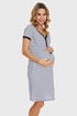 Dojčiaca bavlnená nočná košeľa Gracelyn krátka TCB5232_kos_08 - modro-biela