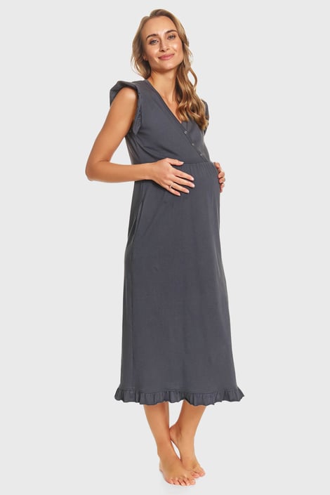 Bawełniana koszula nocna do karmienia Paulina długa