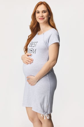 Spalna srajca za nosečnice in dojenje Best mom  siva