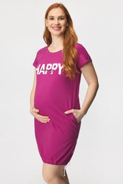 Сорочка для годуючих мам Happy mommy рожева