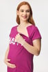 Koszulka ciążowa i do karmienia Happy Mommy różowa TCB9504Fuchs_kos_09