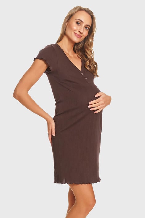 Памучна нощница за кърмачки Choco къса