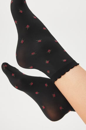 Socken OROBLU Floral Roses hoch 50 DEN