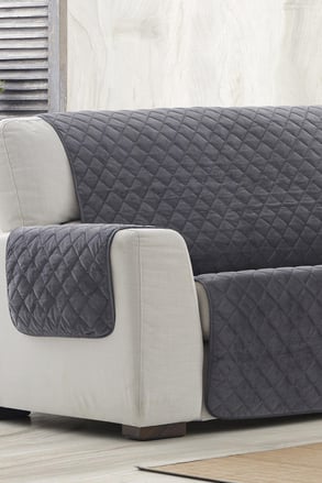 Fluwelen hoes voor driedubbele fauteuil Velvet grijs
