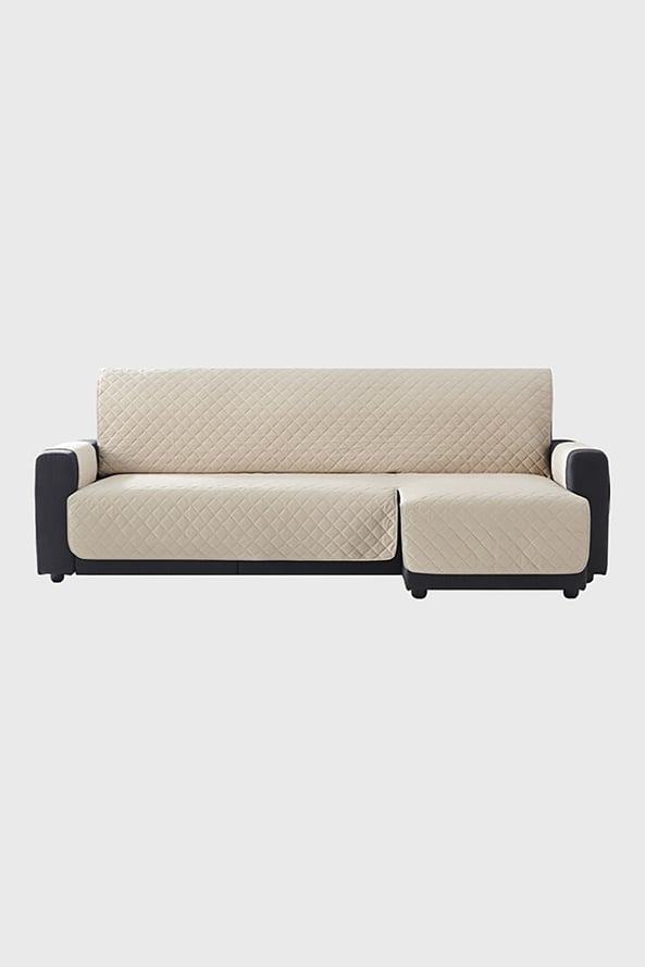 Samtbezug für Ecksofa Velvet beige - rechts