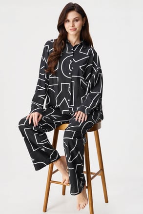 Dámské pyžamo DKNY Bold City Streets s dlouhými nohavicemi
