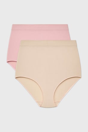 2PACK Majtki klasyczne Flexi z wysokim stanem bezszwowe