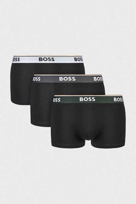3PACK katoenen boxershorts BOSS Powder zwart-dennengroen-grijs