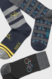 3PACK Pánske ponožky Debox Bike vysoké
