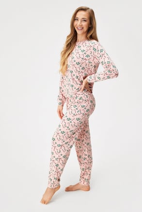 Pijama din bumbac pentru femei Bow cu pantaloni lungi