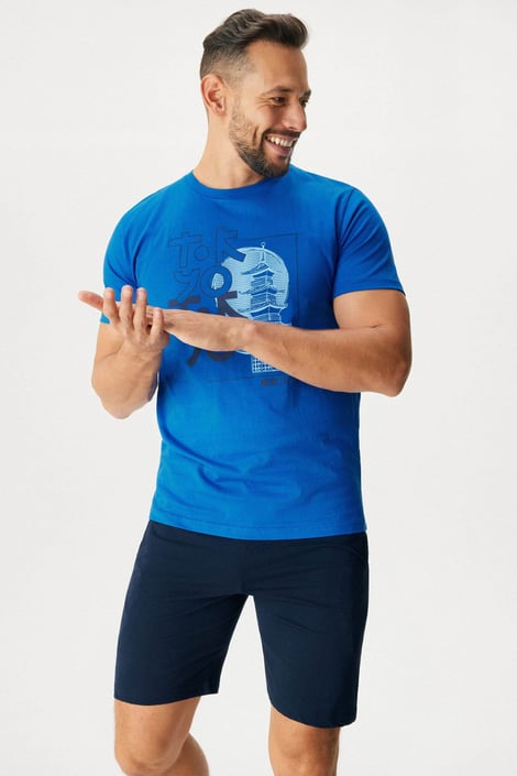 Herren-Baumwollpyjama Charlie mit kurzem Bein