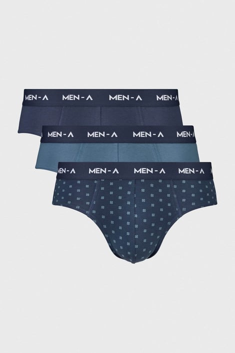 3PACK Bavlněné slipy MEN-A Cain modrá