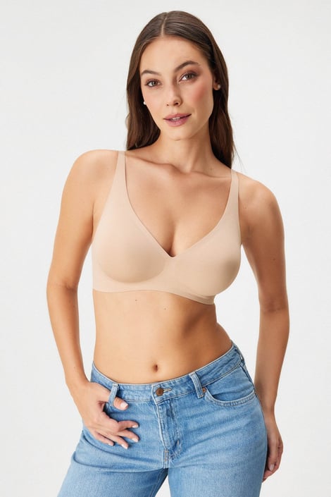 Podprsenka Bonded Micro Push-Up s vyjímatelnými vycpávkami velbloudí hnědá
