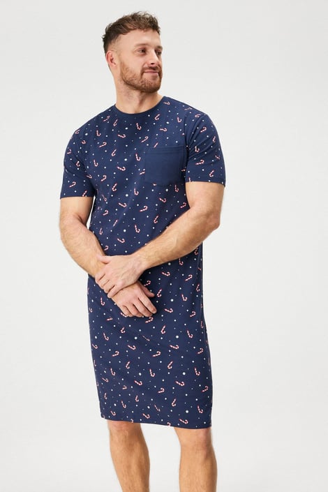 Herren-Nachthemd MEN-A Candy Christmas Marineblau