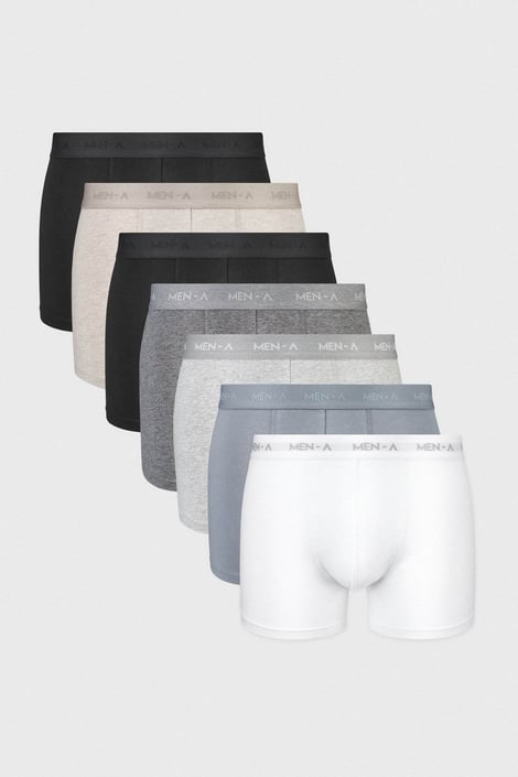 7PACK boxeri din bumbac MEN-A Morgan gri-negru