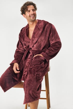 Vestaglia calda da uomo Louie lunga con cappuccio