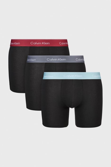 3PACK Bavlněné boxerky Calvin Klein Icon Cotton Stretch černá-červená-šedá