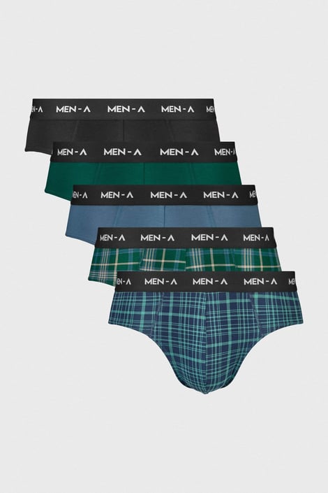 5PACK Bavlněné slipy MEN-A Marco modrá-zelená
