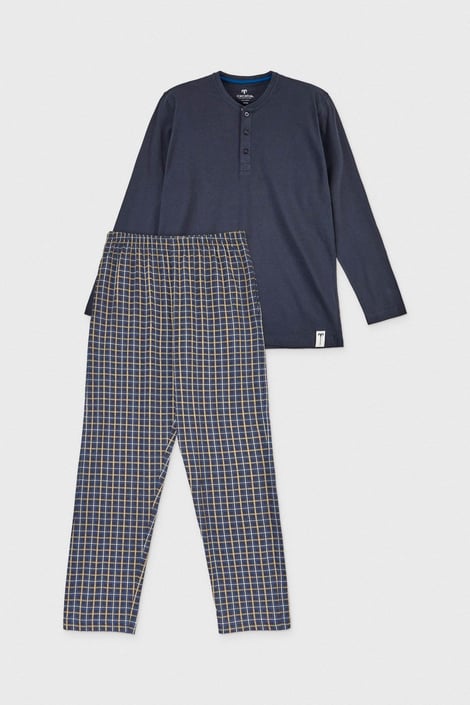 Moška bombažna pižama Pure Cotton z dolgimi hlačami