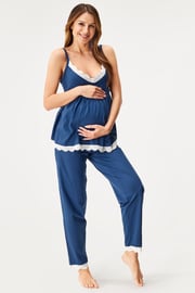 Dolga bombažna pižama za nosečnice Harriet