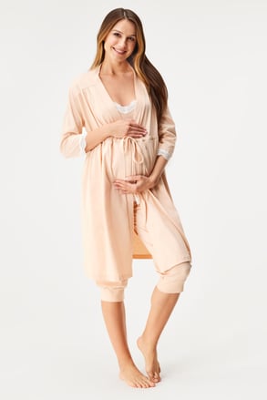 Короткий бавовняний халат для вагітних Kinderly