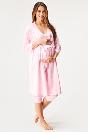 Короткий бавовняний халат для вагітних Kinderly
