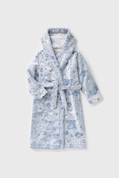 Hrejivý chlapčenský župan Neon Space s kapucňou