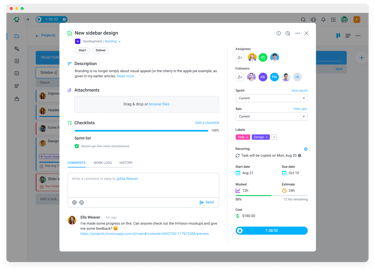 Project time tracking in Hubstaff Tasks